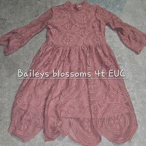 Baileys Blossoms Kids Casual Dress - Pink Lace